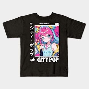 Retro Manga City Pop Vaporwave Aesthetic Anime #3 Kids T-Shirt